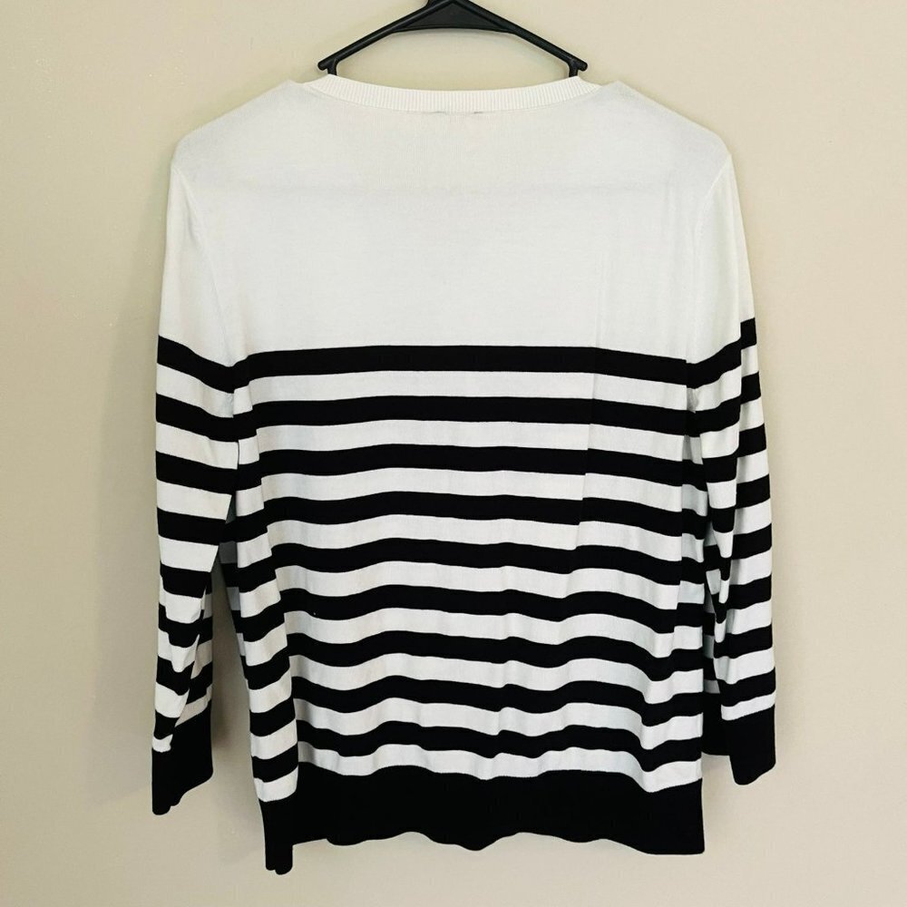 Talbots Striped Ruffle Button Front Lightweight C… - image 6